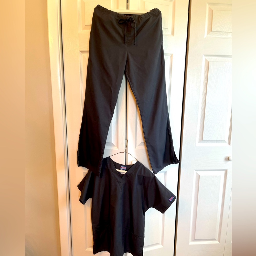 Cherokee Workwear Scrubs Charcoal Gray Small Petite